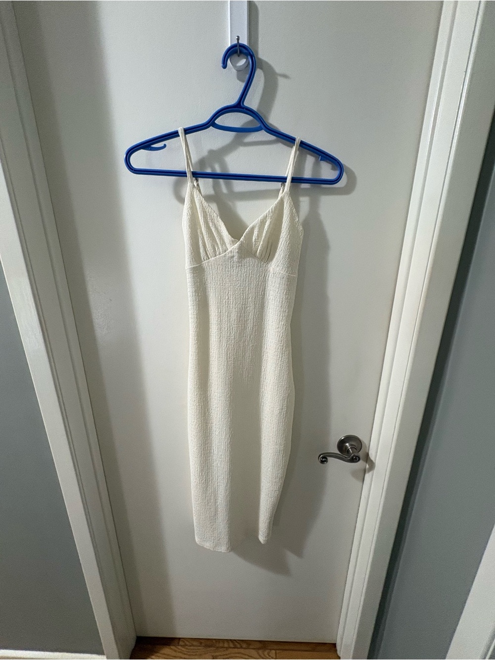 Urban Planet Cream Midi Slip Dress with Spaghetti Straps